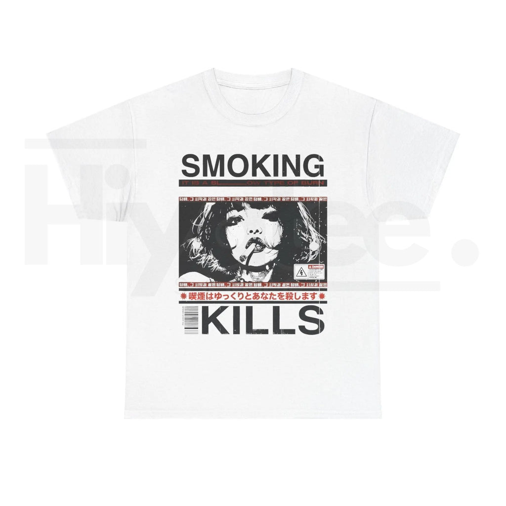 "Smoking Kills" – Retro Manga Style Aesthetic Graphic Top