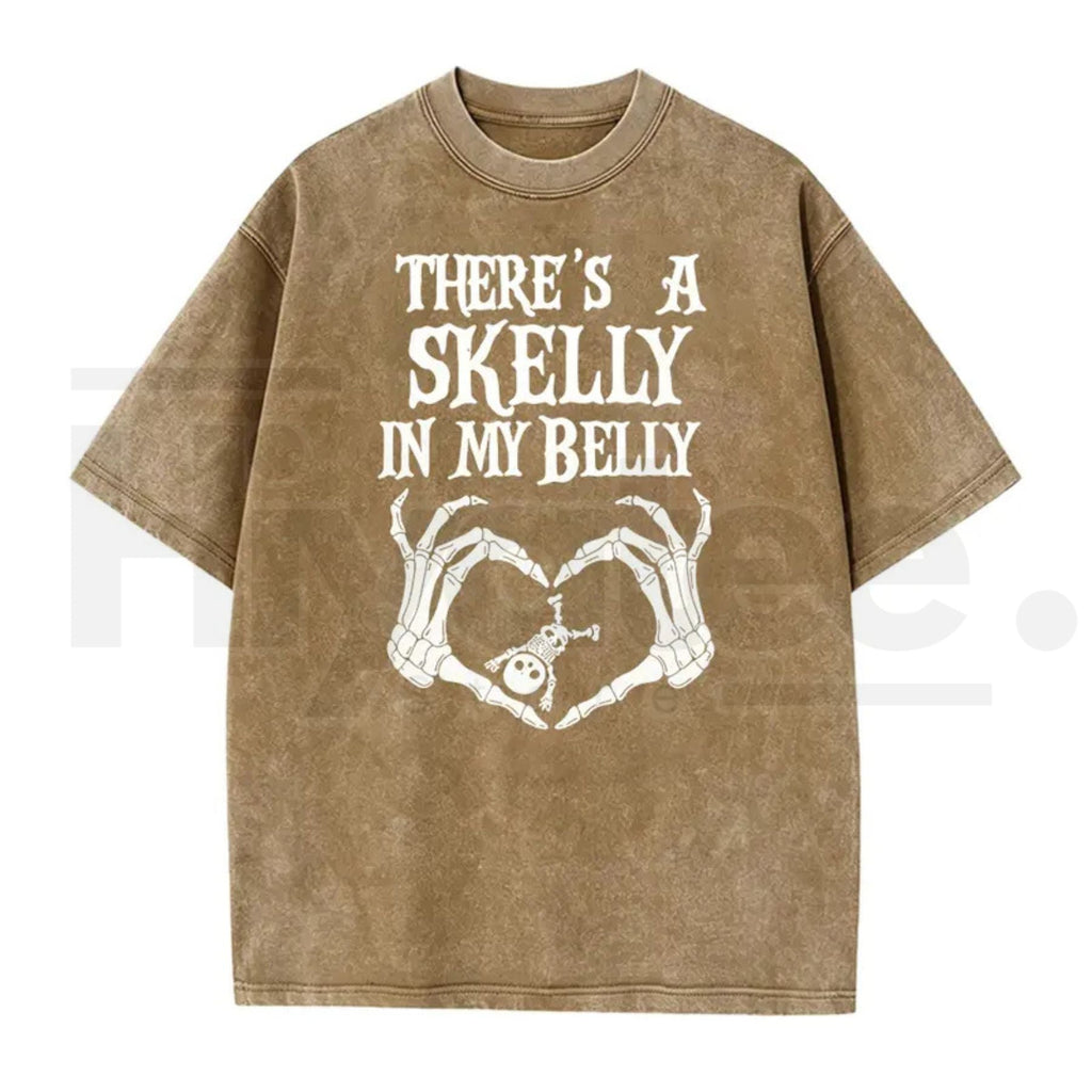 Spooky Mama Pumpkin Baby Reveal Washed Tee