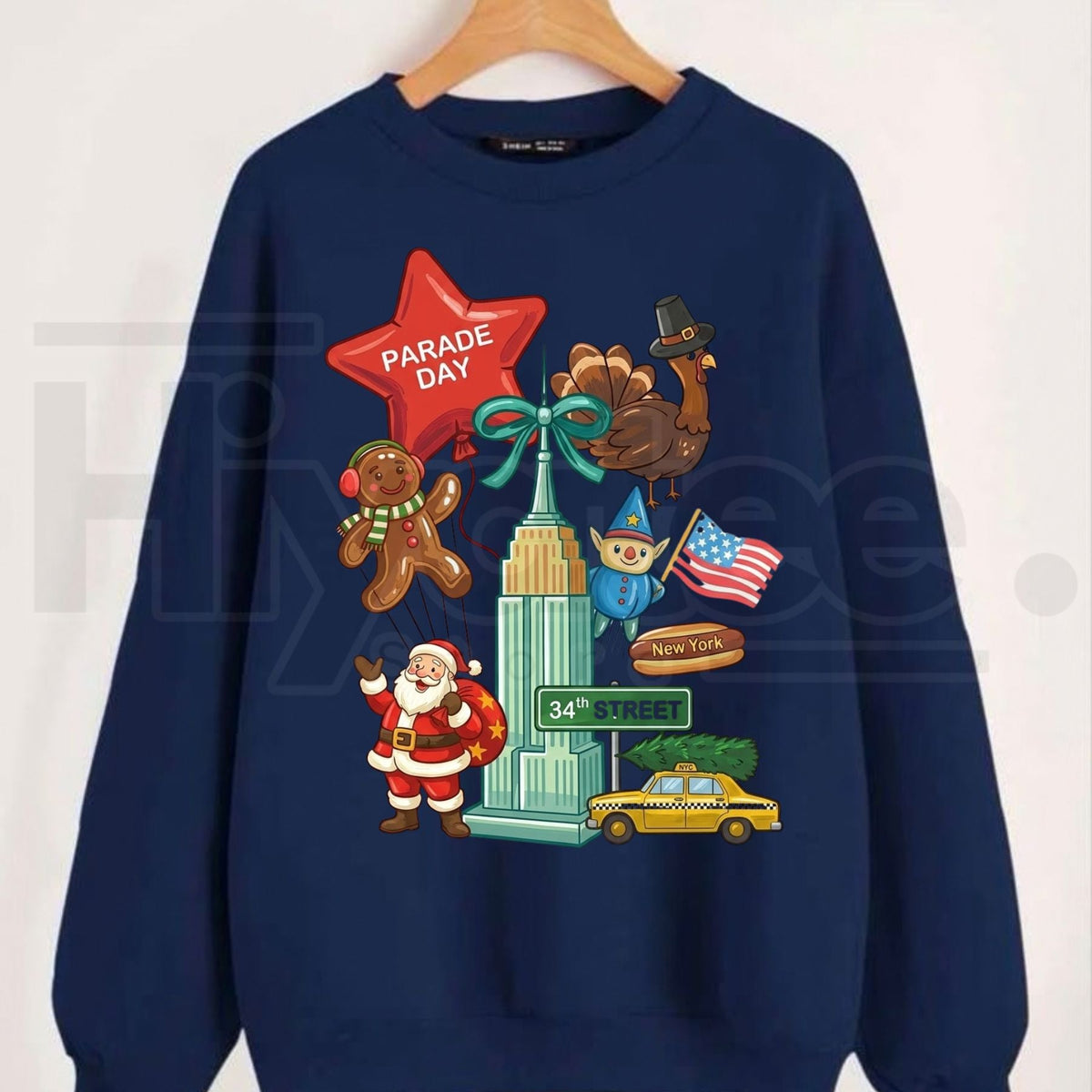 Thanksgiving Day Parade Sweatshirt, Vintage New York Holiday Graphic Pullover