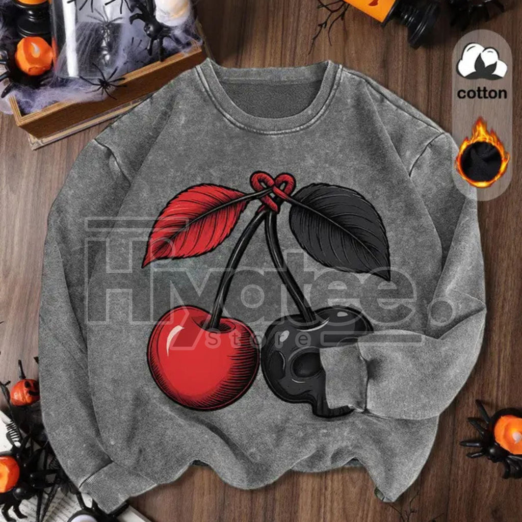 Women's Vintage Soft Pullover Sweatshirt – Fleece Lined, Round Neck Long Sleeve for Fall & Winter