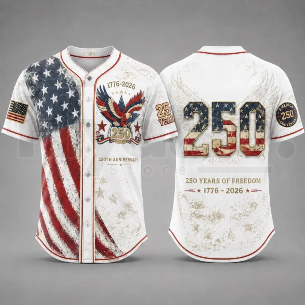 America 250th Anniversary Baseball Jersey – 1776–2026 USA Patriotic Shirt