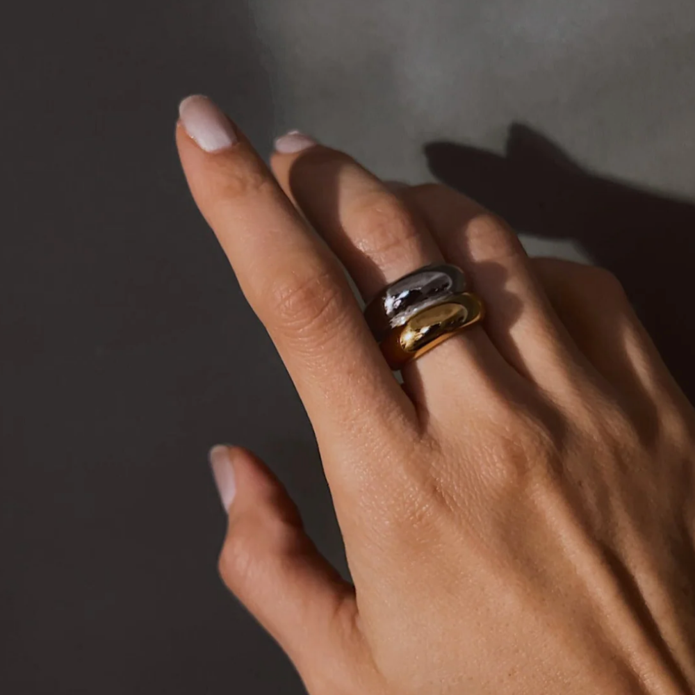 Rain Mixed Metal Ring