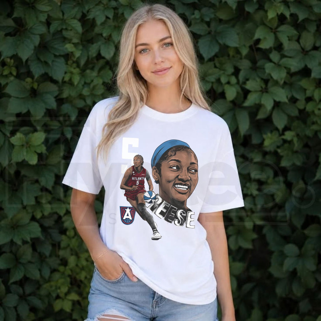 Angel Reese Basketball Graphic T-Shirt – Dual Image Sports Tribute Unisex Tee