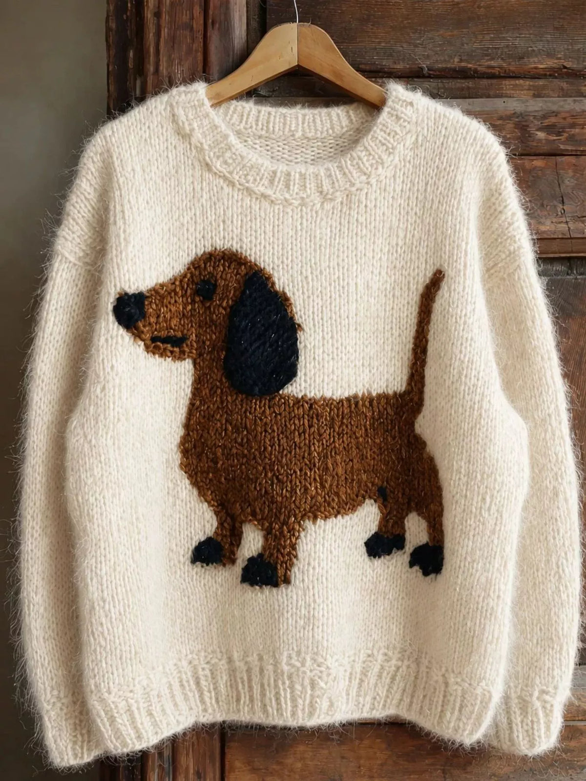 Dachshund Dropped Shoulder Sweater