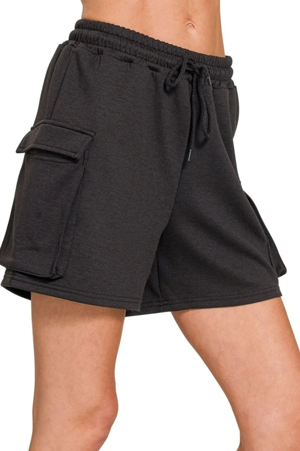 Scuba Thigh Pocket Drawstring Shorts