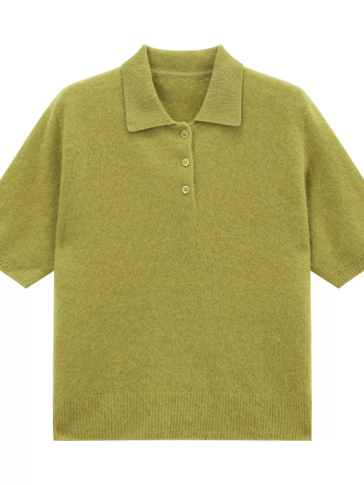 Wool Short-Sleeve knitted Polo Shirt