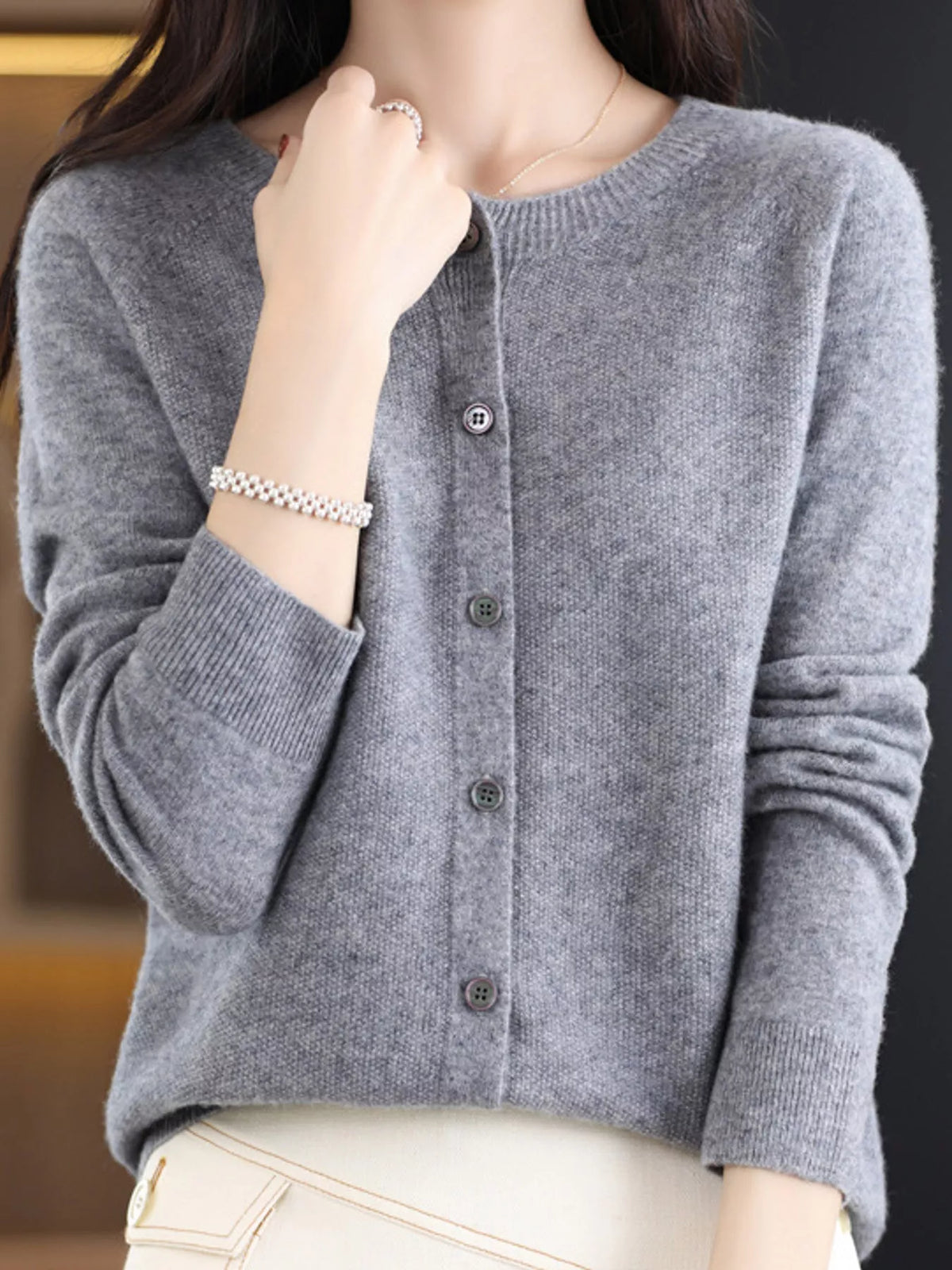 Button-Down Long Sleeve Cardigan