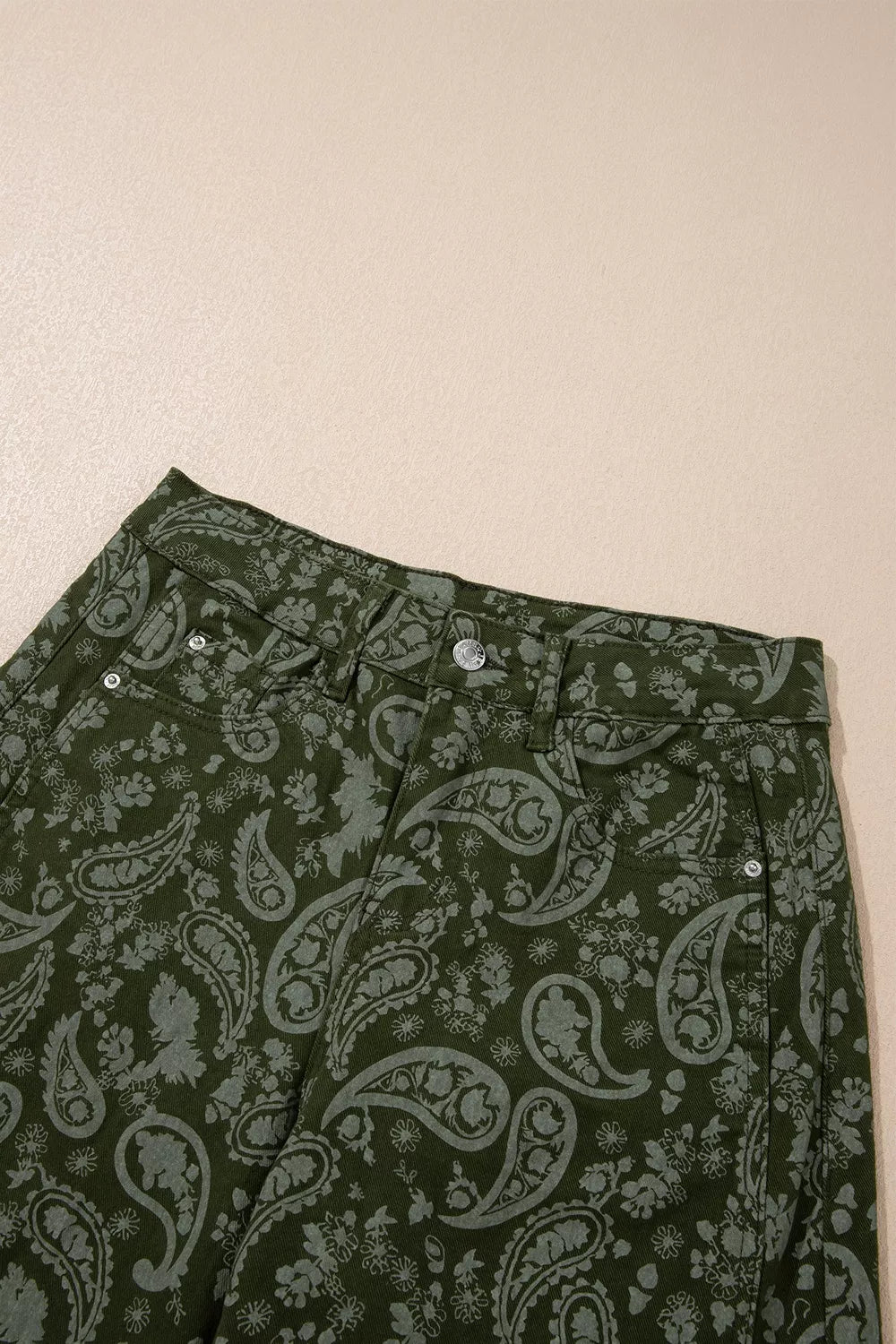 Paisley Print Harem Denim Pants