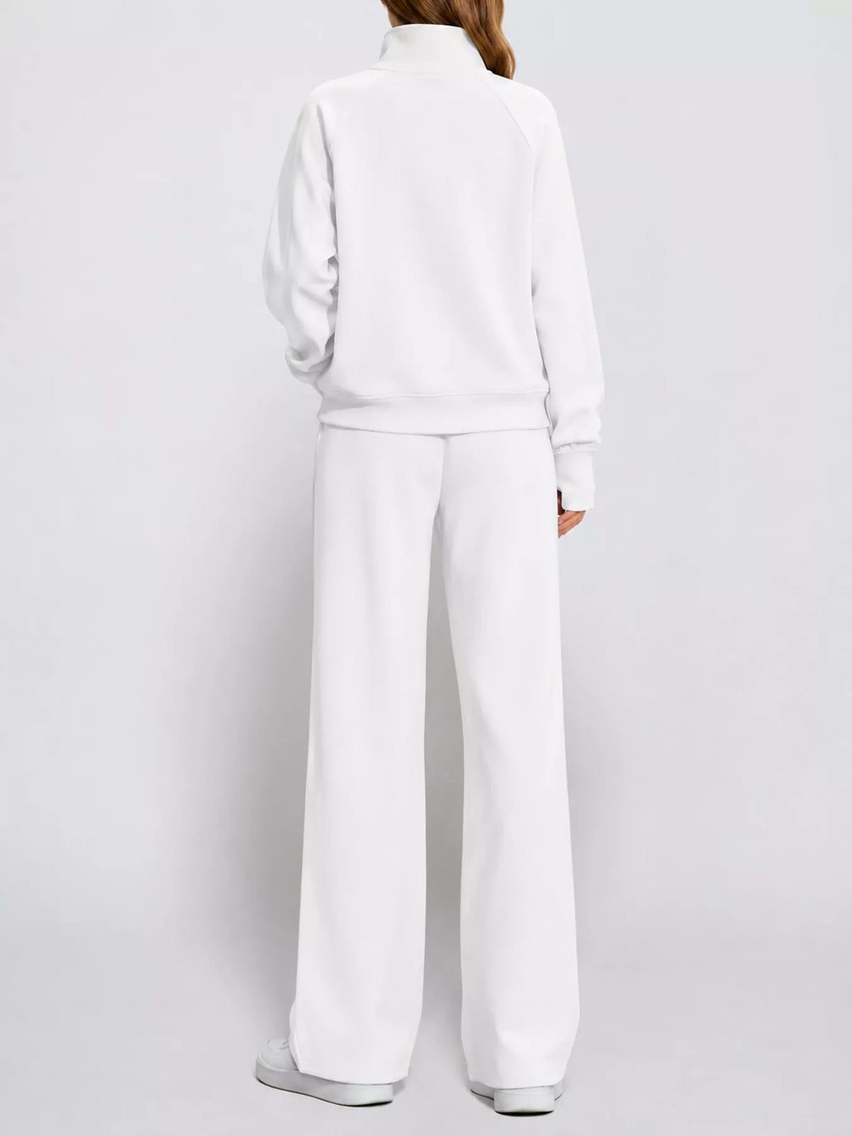 Half-Zip Sweatshirt and Wide-Leg Pants Set