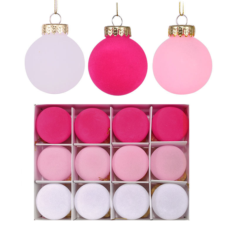 Flocking Christmas Ball Pet Plastic Christmas Decorations