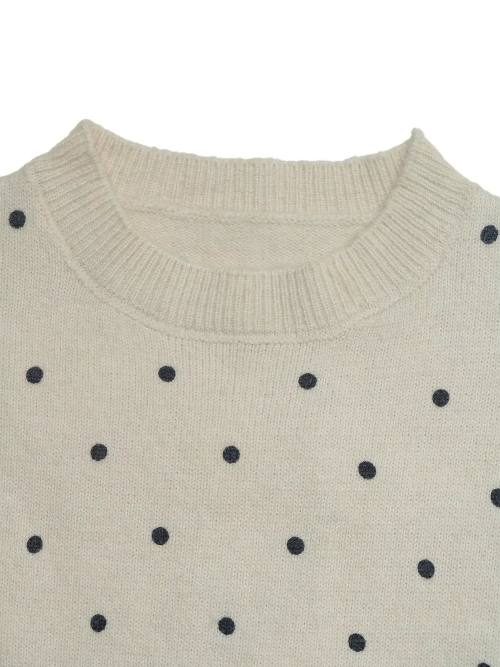 Polka Dot Short Sleeve Knit Sweater