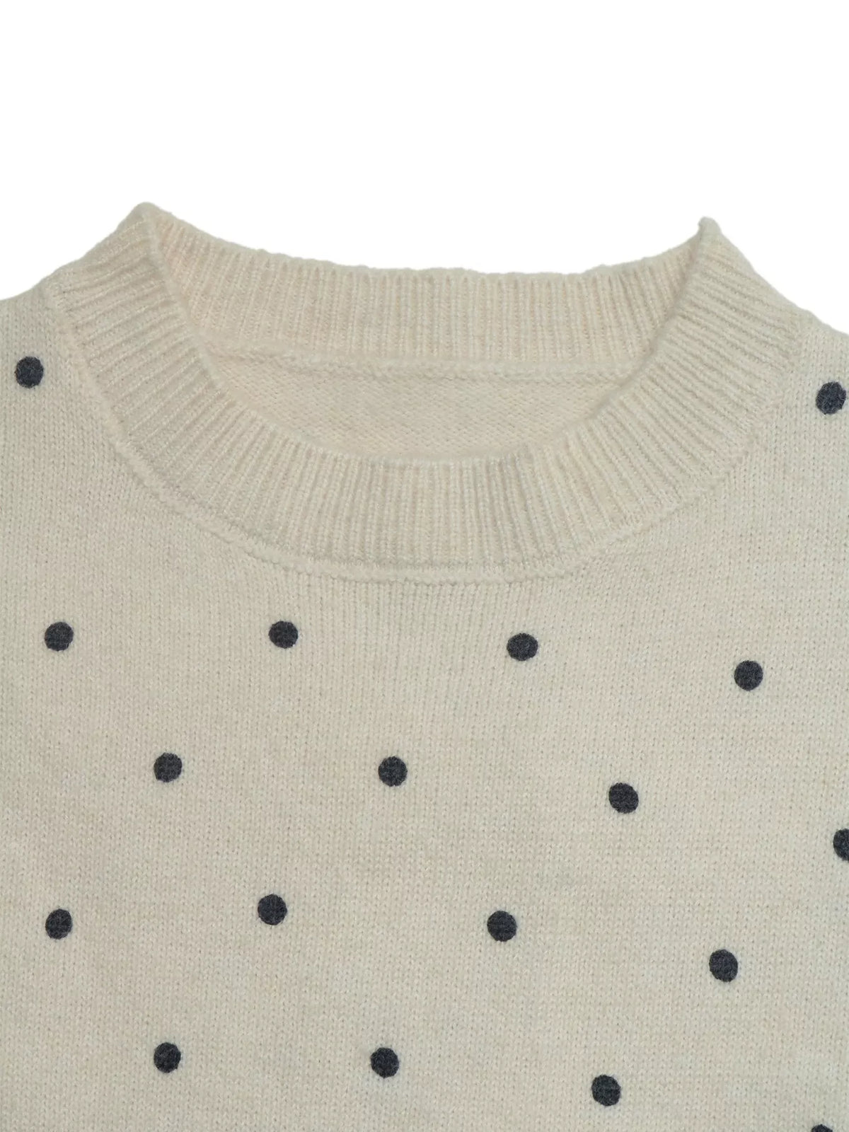 Polka Dot Short Sleeve Knit Sweater