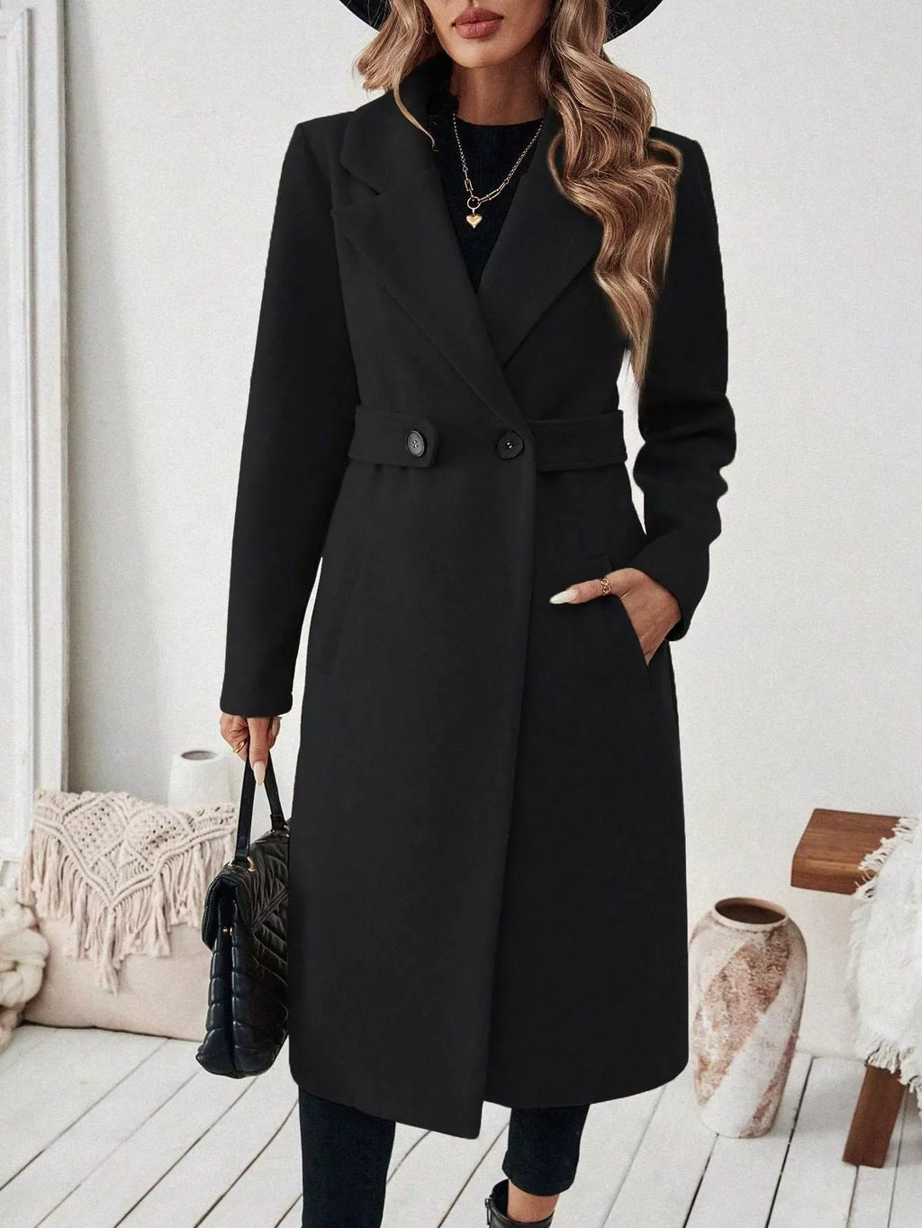 Single-Button Longline Coat