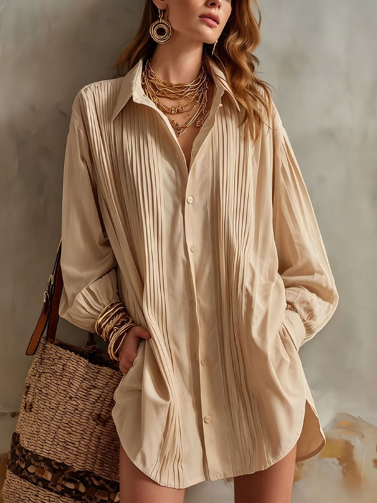 Simple Elegant Loose-fit Draping Versatile Top