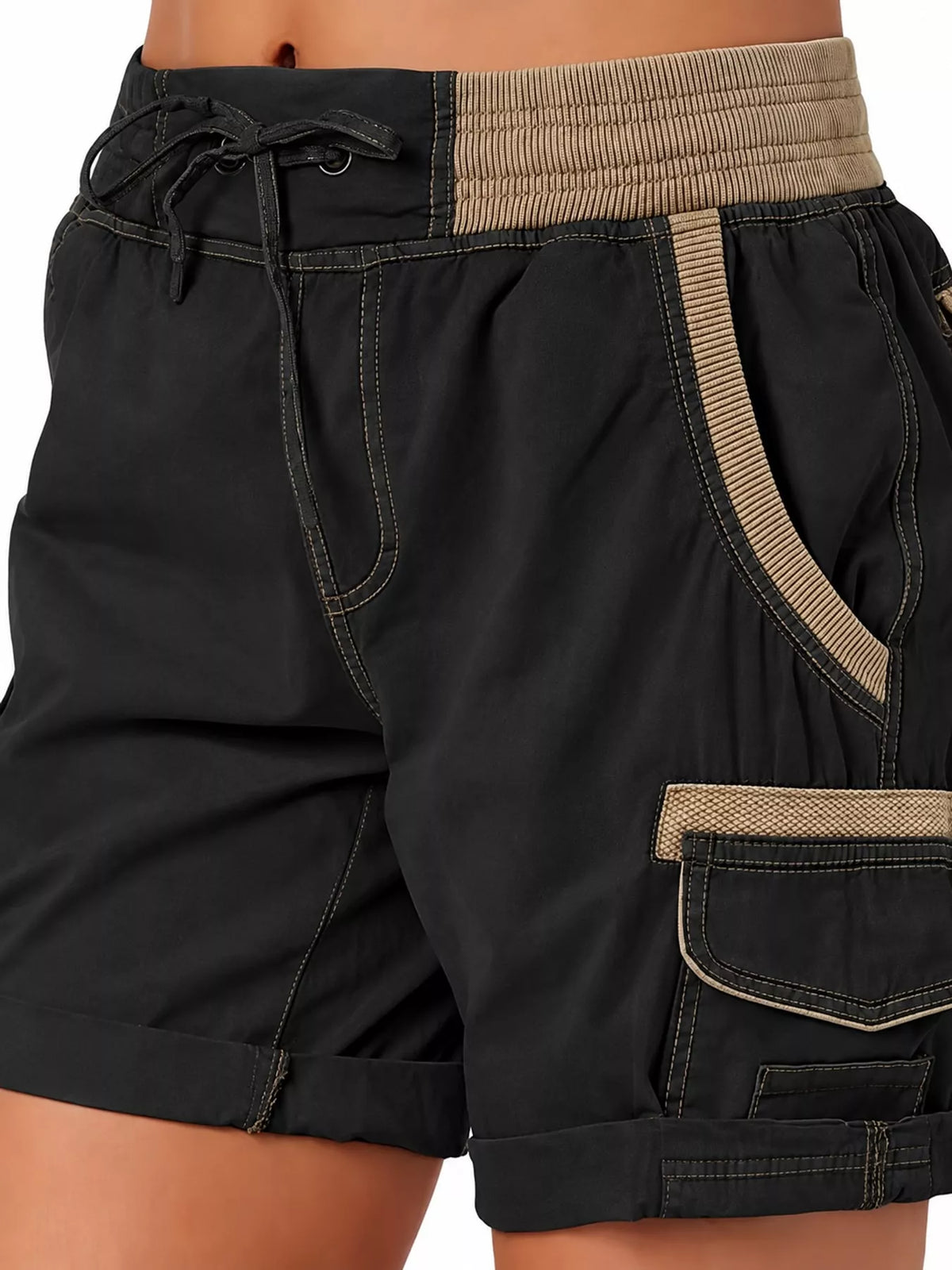Full Size Drawstring Cargo Shorts Plus Size