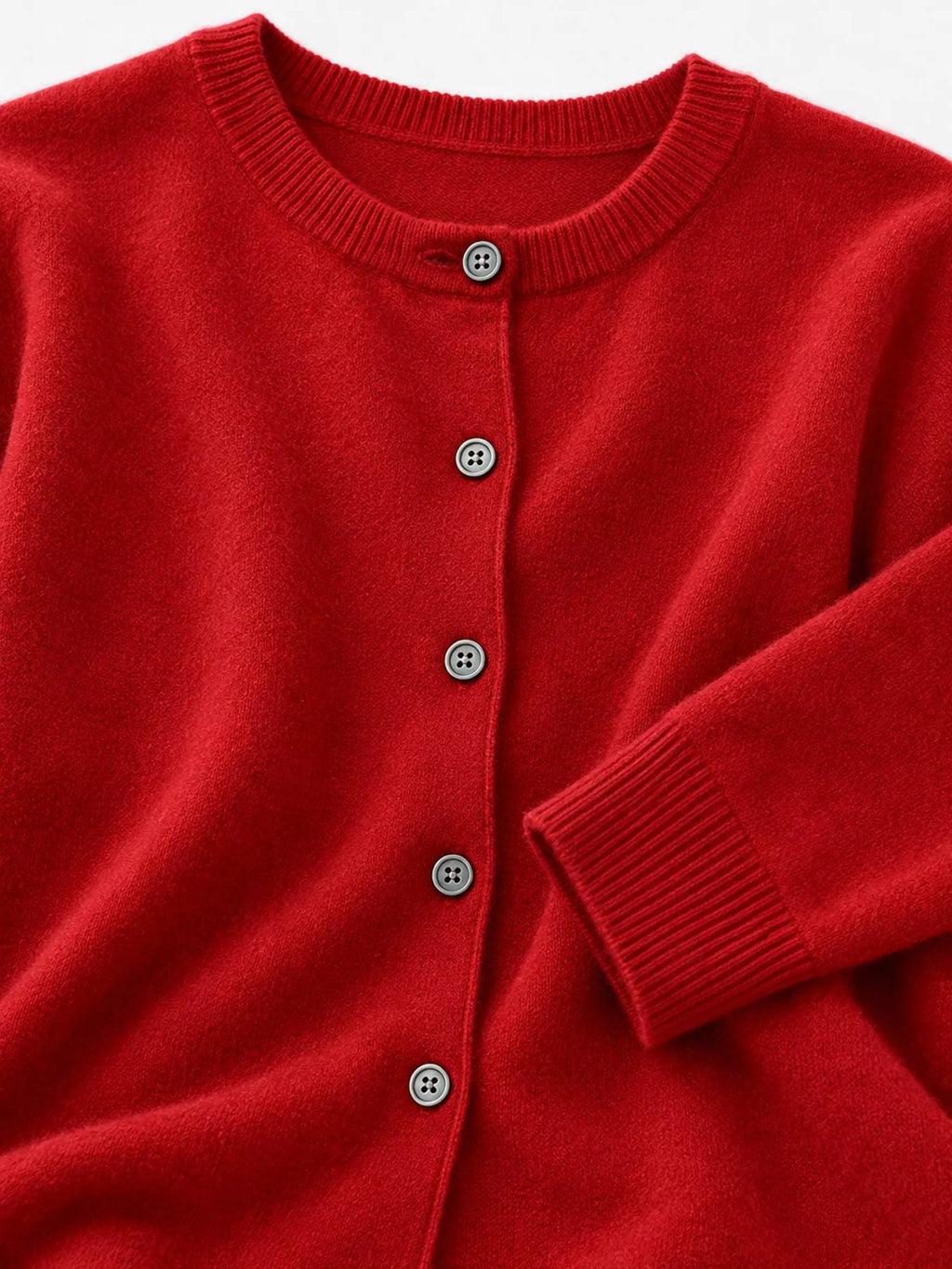 Crew-Neck Button-Down Cardigan