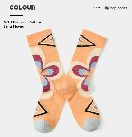 French Creative Socks Illustration Art Socks For Men And Women Couples