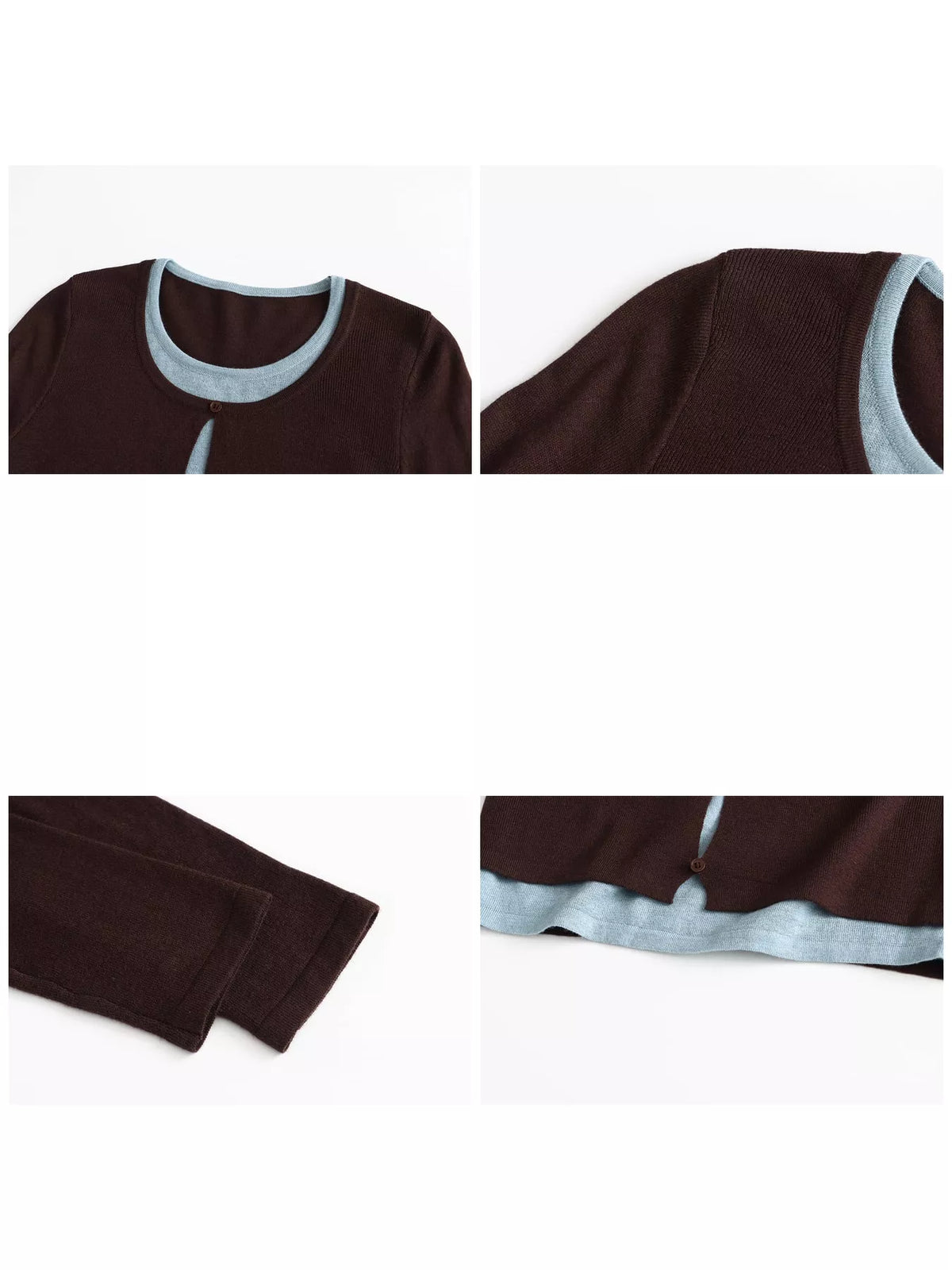 Layered Look Long Sleeve Knit Top