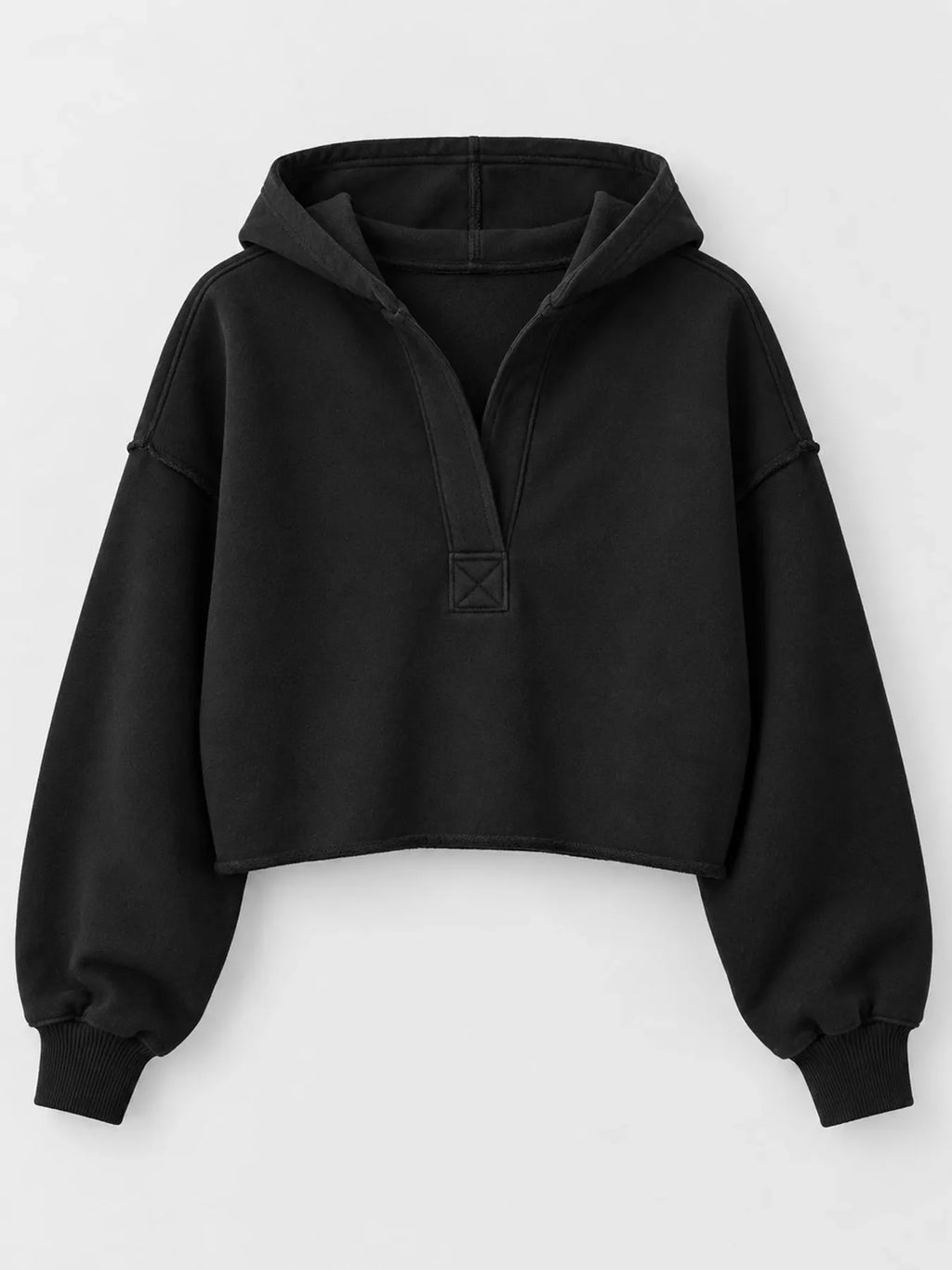 Dropped Shoulder Cropped Hoodie