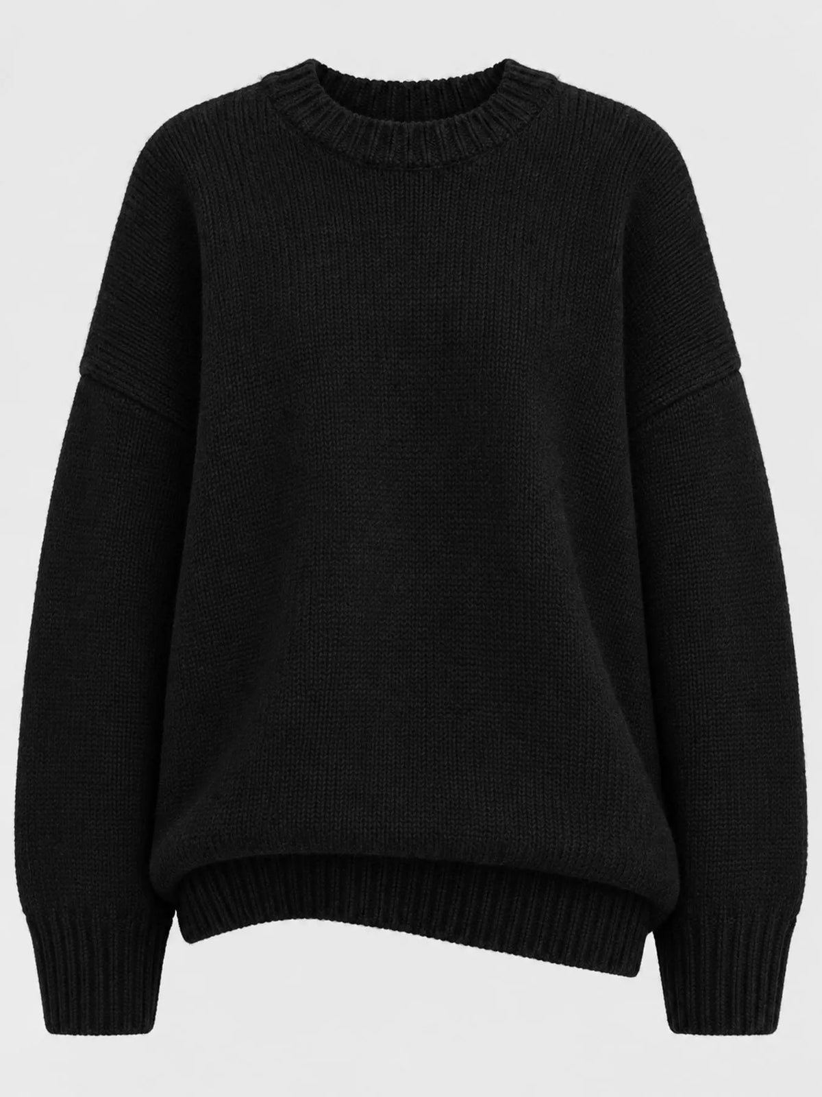 Round Neck Dropped Shoulder Sweater