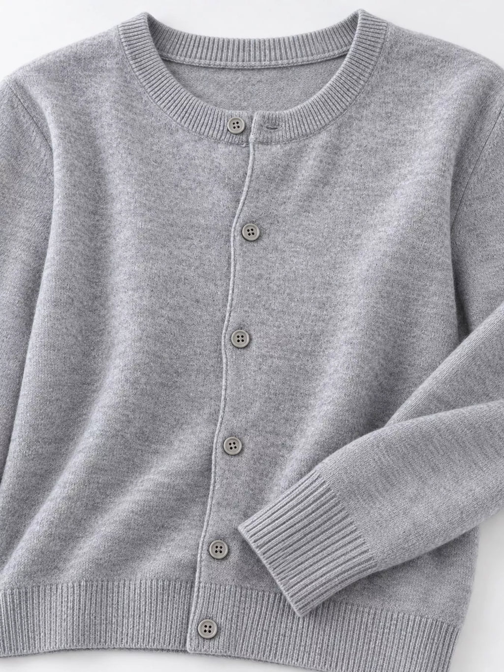 Crew Neck Button-Down Cardigan