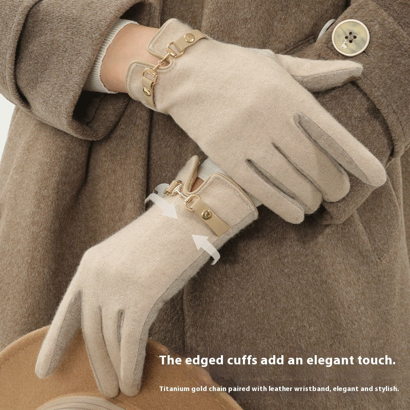 Cold Protection In Autumn And Winter Windproof Fleece Thick Touch Screen Warm Gloves