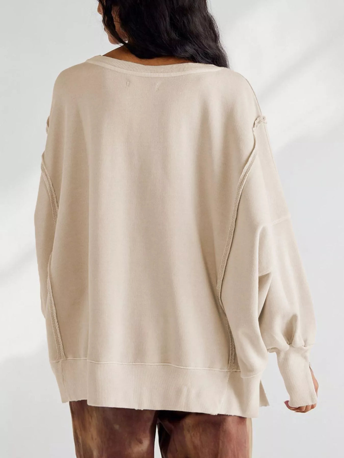 Oversized Relaxed Fit Crew Neck Sweatshirt