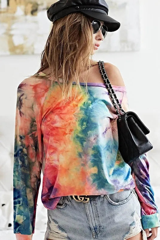 BiBi Tie Dye Soft Knit Jersey Top