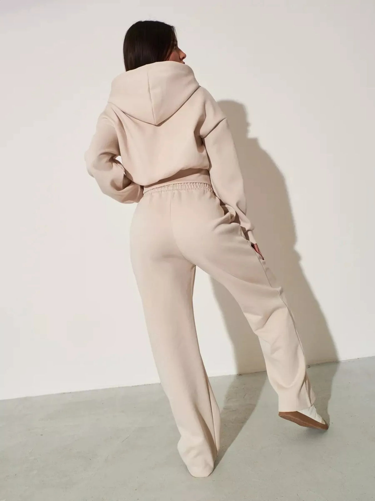 Zip-Up Hoodie and Wide-Leg Sweatpants Set