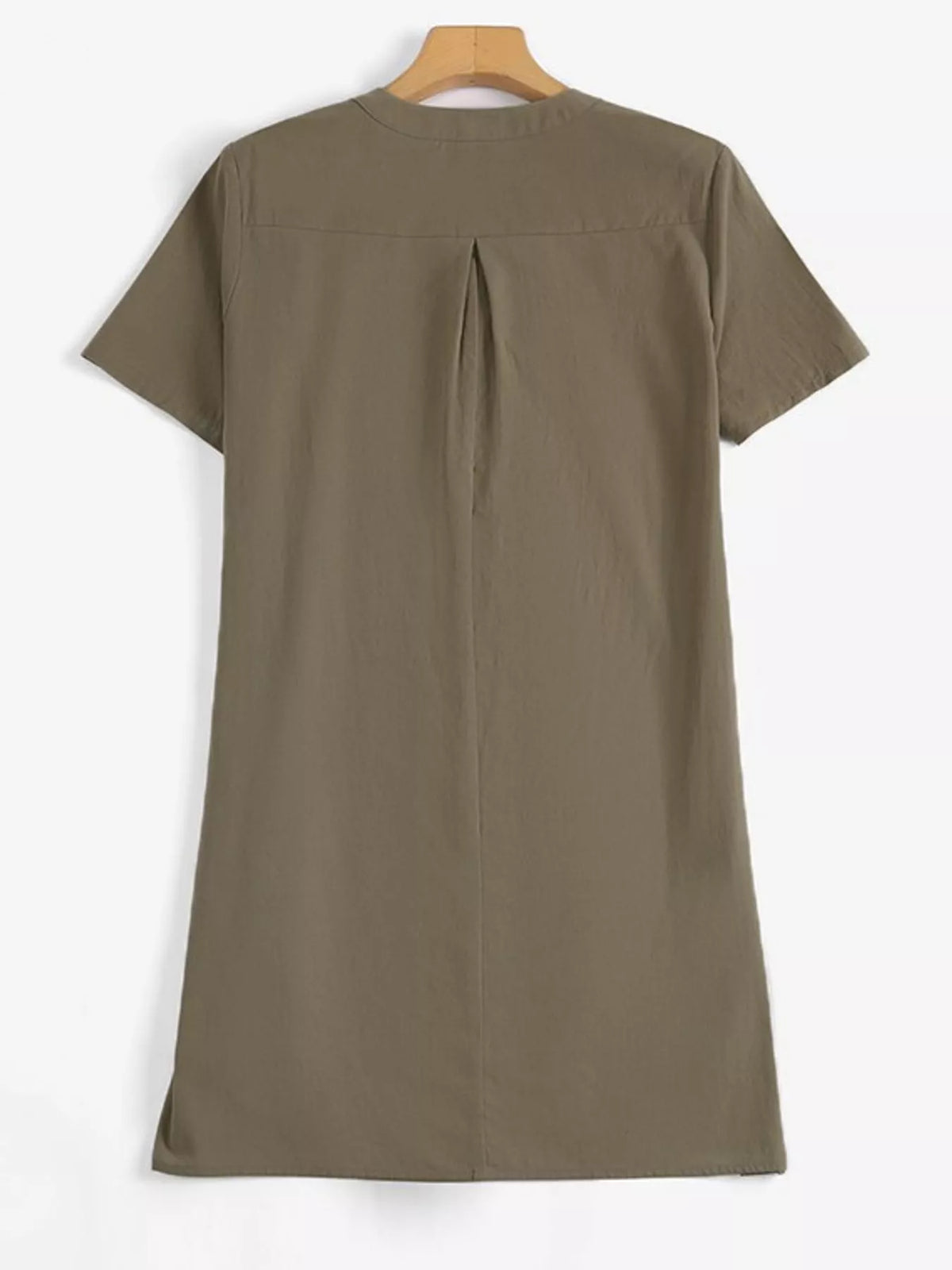 Full Size Notched Short Sleeve Oversize Blouse Plus Size