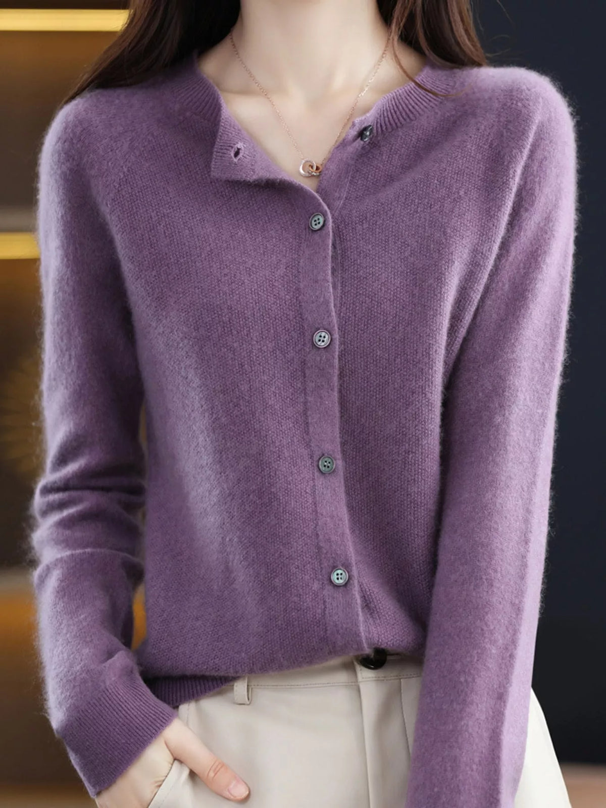 Button-Down Long Sleeve Cardigan