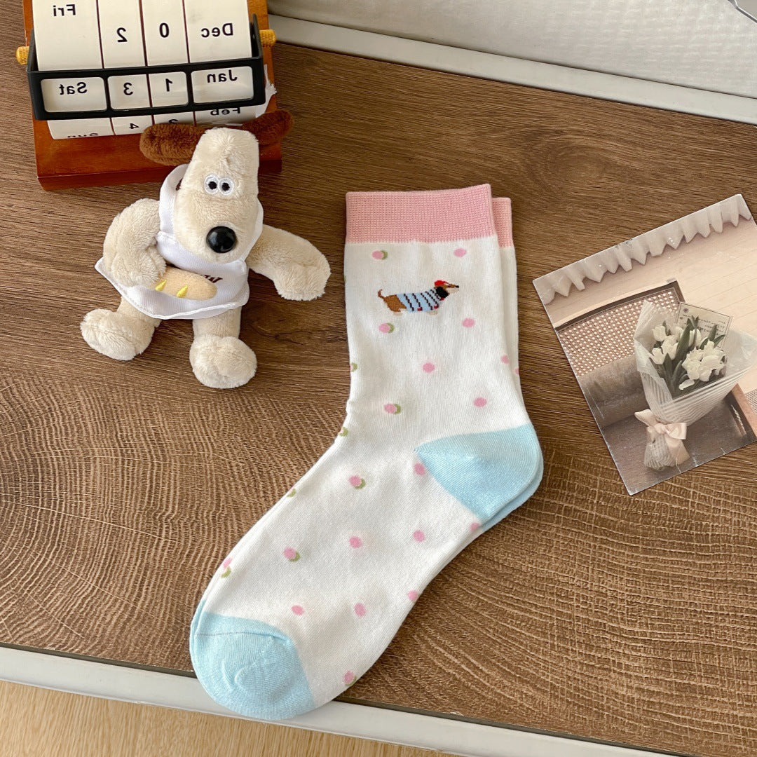 Cartoon Dachshund Socks For Women