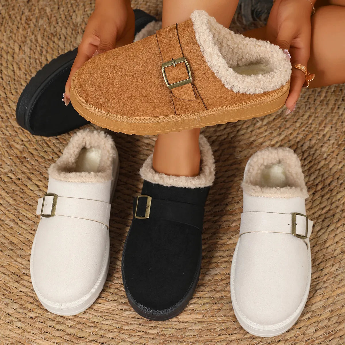 Round Toe Platform Slippers