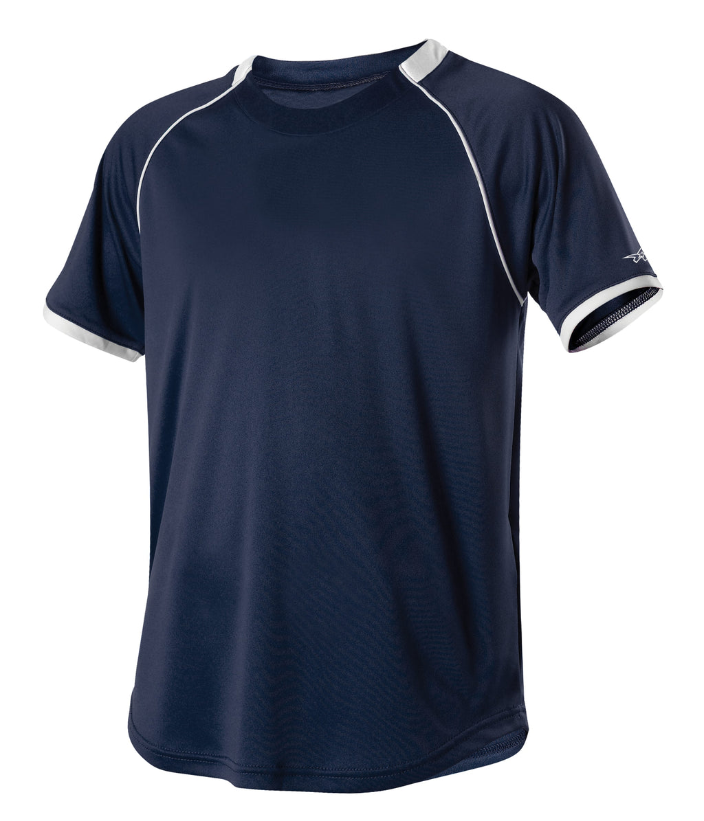 YOUTH TWO COLOR CREWNECK BASEBALL JERSEY - MOISTURE-WICKING