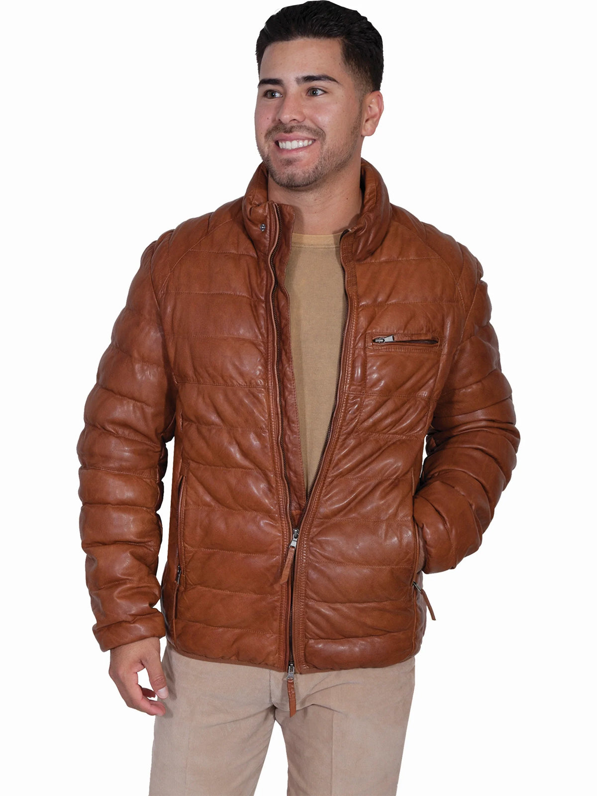 Scully 512 Ribbed Leather - Men's Leather Jacket