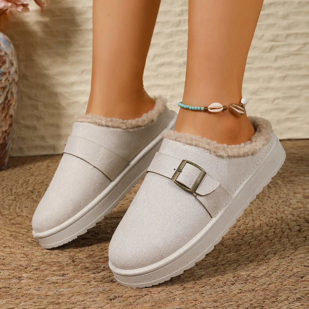 Round Toe Platform Slippers