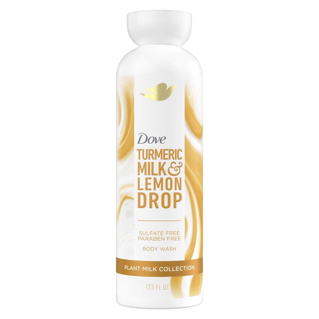 Dove Plant Milk Cleansing Body Wash Turmeric & Lemon for Moisturized Skin Gentle Cleanser, No Sulfates or Parabens, pH balanced 17.5 fl oz