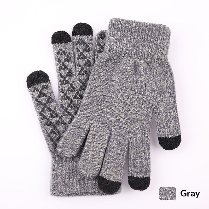 Knitted Winter Warm Touchscreen Gloves Made Of Wool