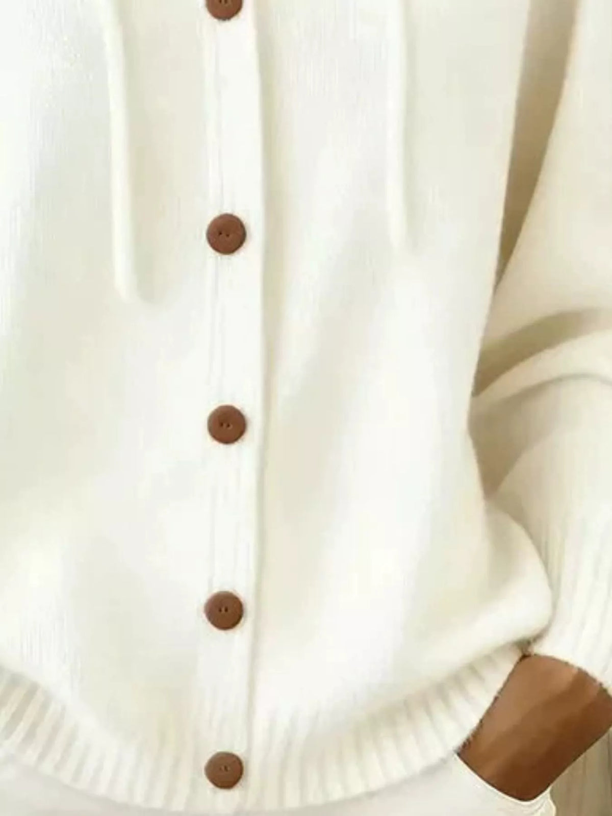 Full Size Hooded Button-Down Knit Cardigan Plus Size