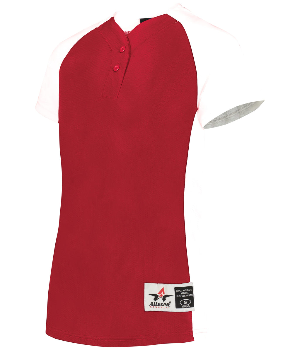 GIRLS TWO-BUTTON SOFTBALL JERSEY - MOISTURE-WICKING
