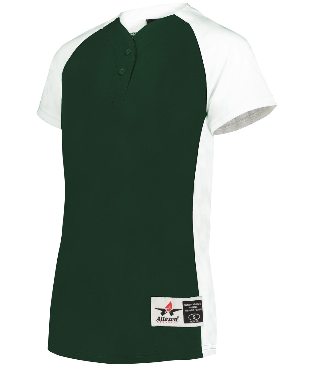 WOMEN'S TWO-BUTTON SOFTBALL JERSEY - MOISTURE-WICKING