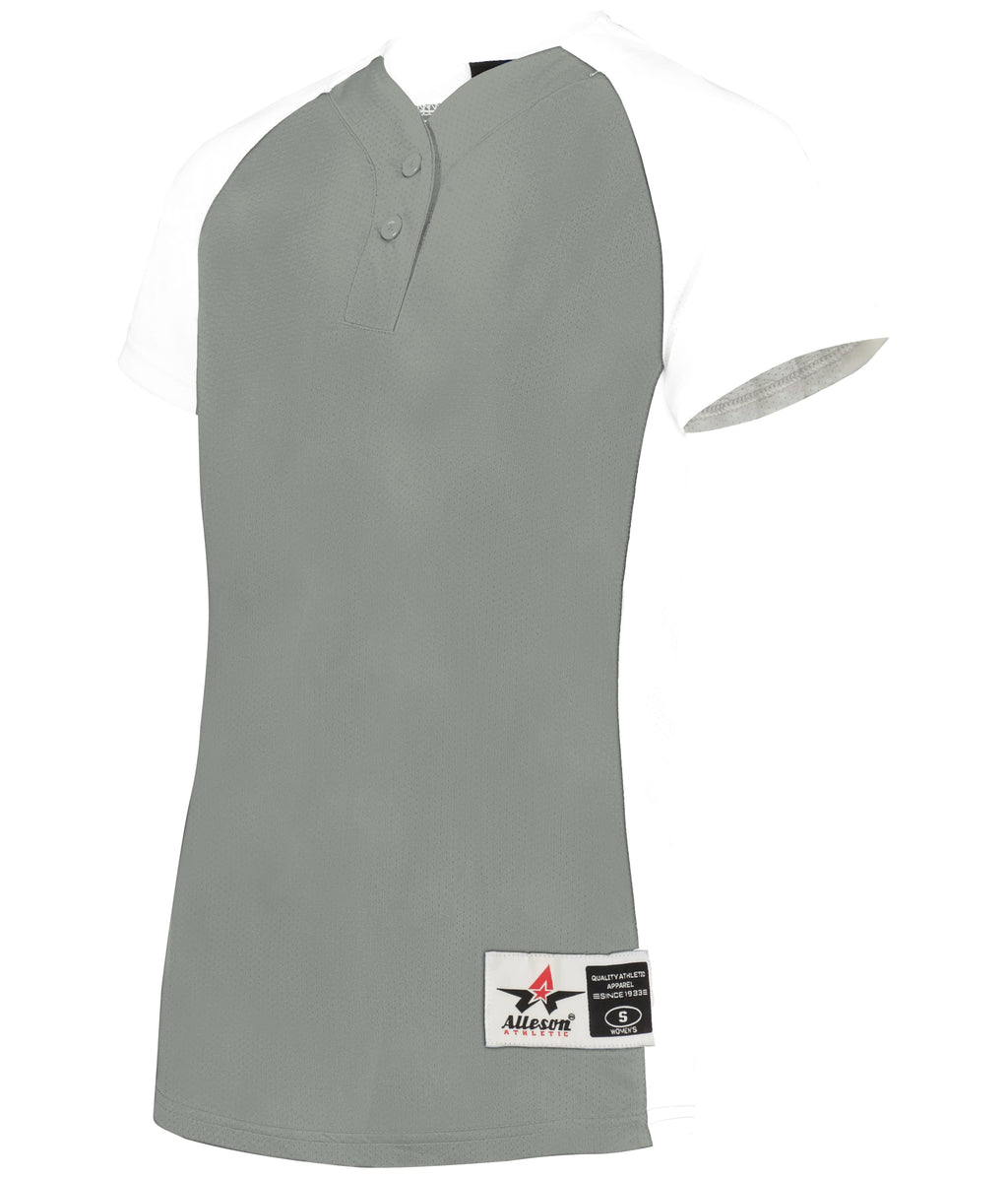 WOMEN'S TWO-BUTTON SOFTBALL JERSEY - MOISTURE-WICKING