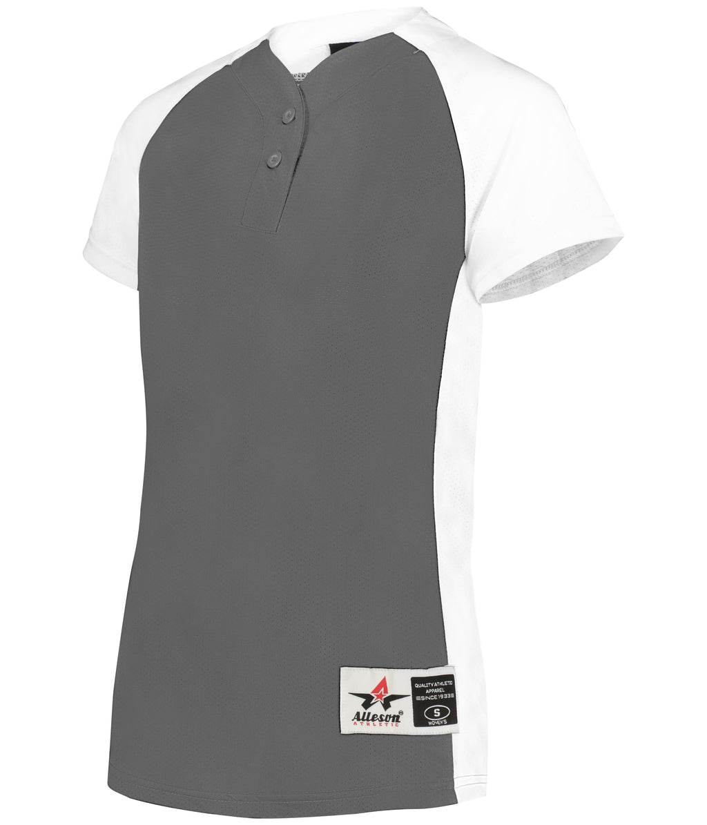 WOMEN'S TWO-BUTTON SOFTBALL JERSEY - MOISTURE-WICKING
