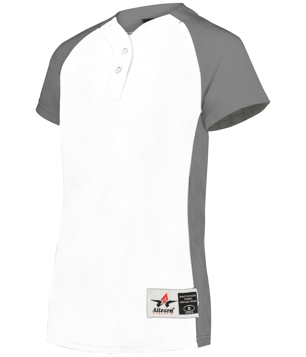 WOMEN'S TWO-BUTTON SOFTBALL JERSEY - MOISTURE-WICKING