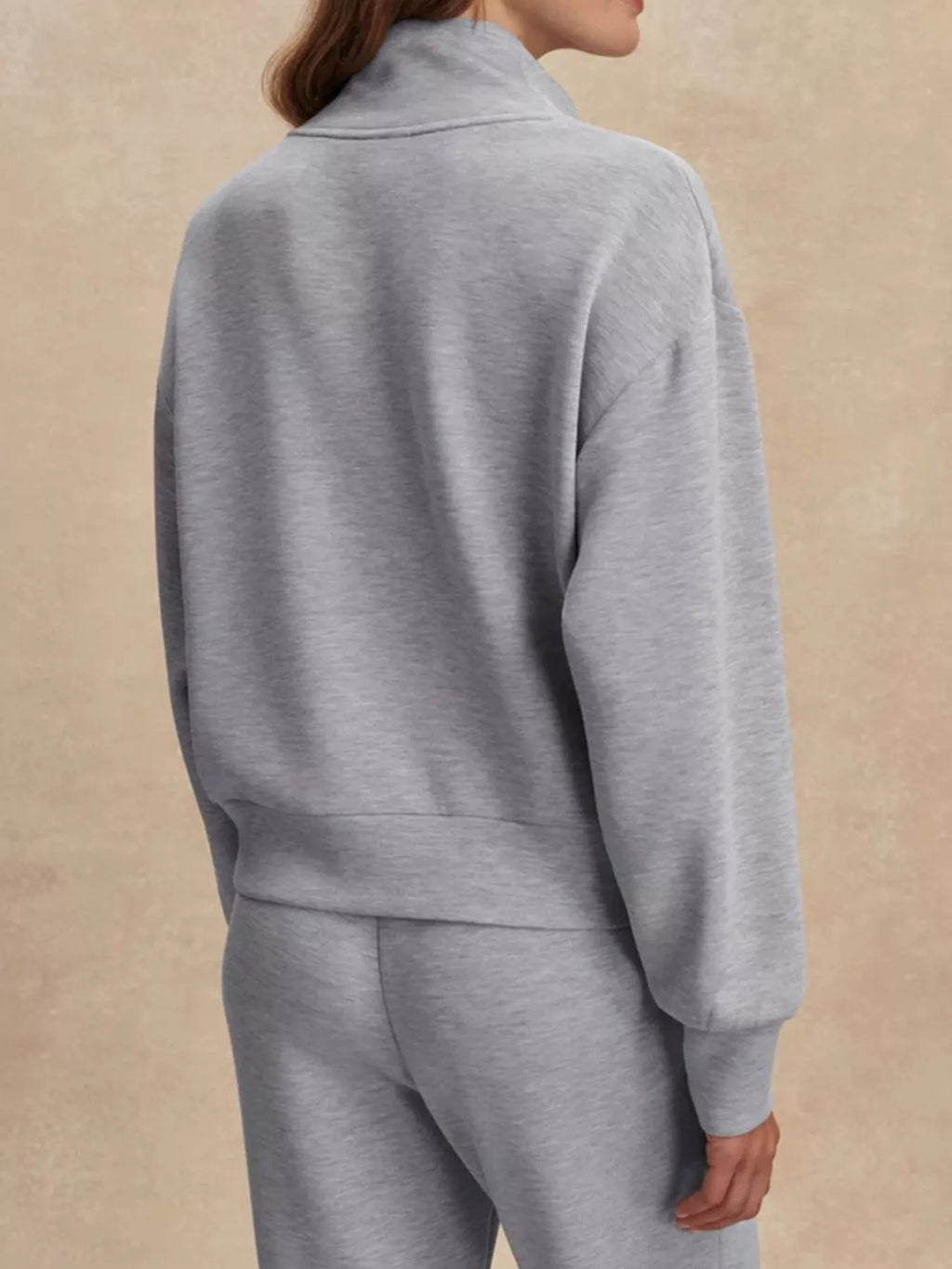 Quarter-Zip Sweatshirt and Wide-Leg Pants Set