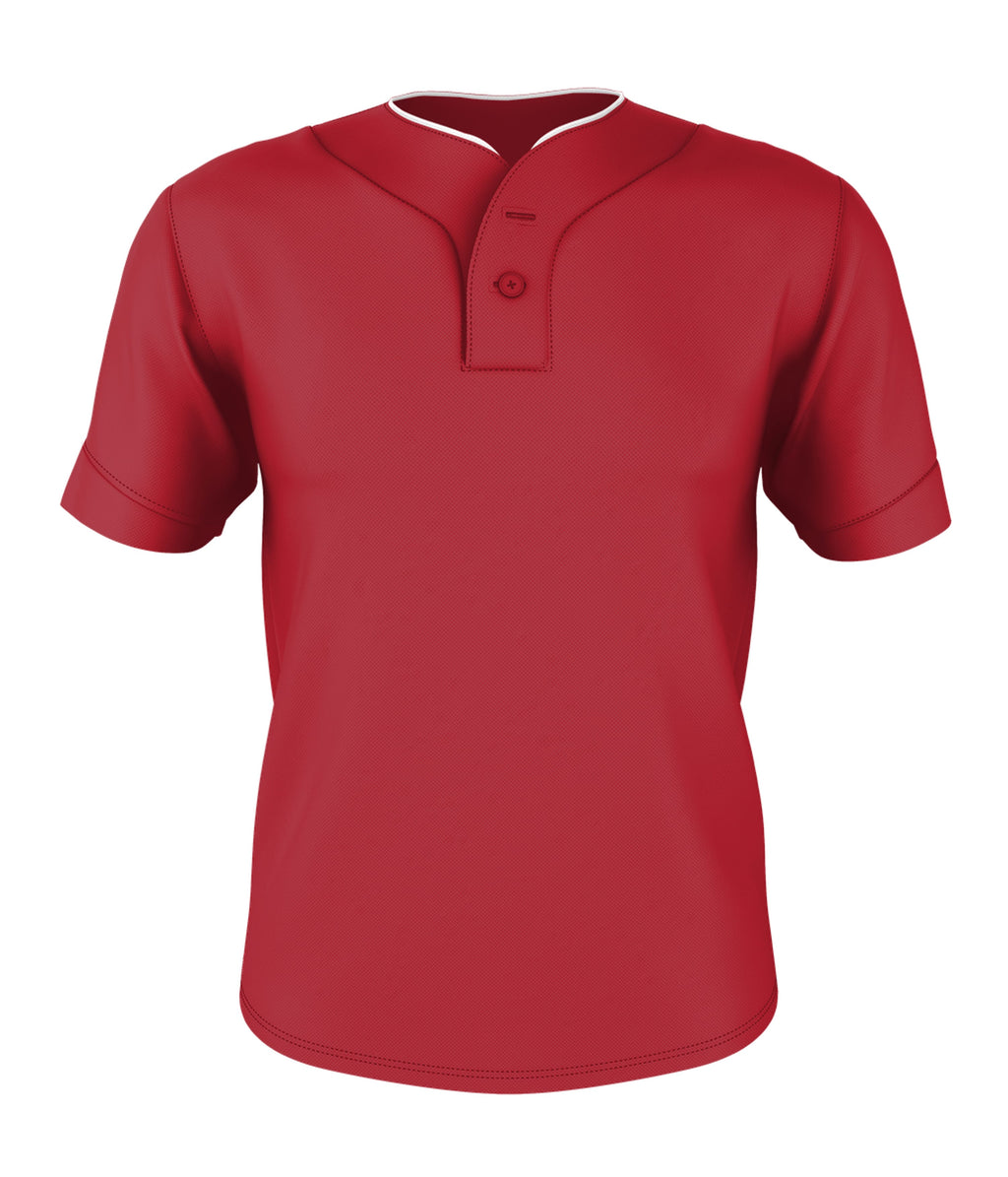 TWO BUTTON MESH BASEBALL JERSEY