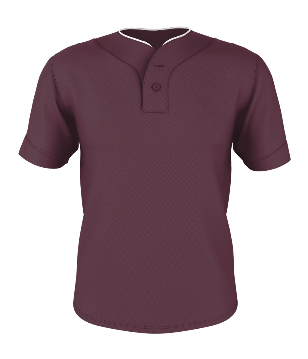 TWO BUTTON MESH BASEBALL JERSEY