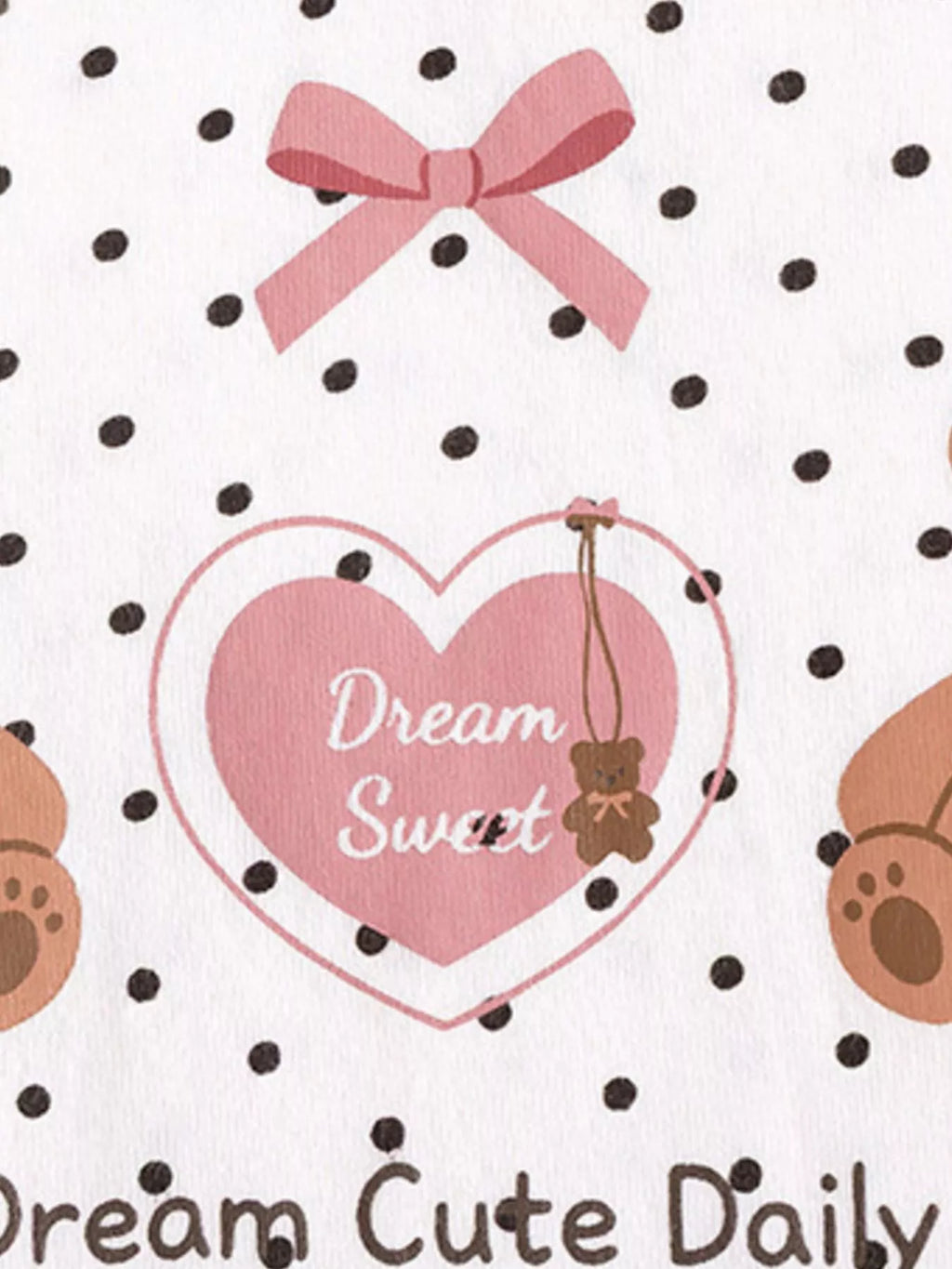 Children's Polka Dot Bear Long-Sleeve Top and Leggings Set