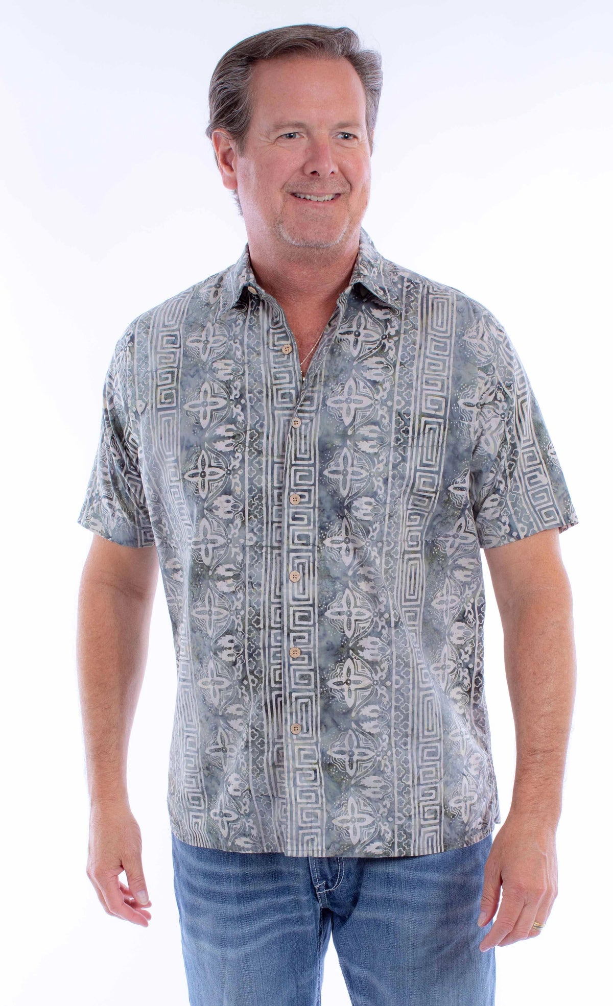 Scully Button Front Batik (5379) - Men's Casual Shirt
