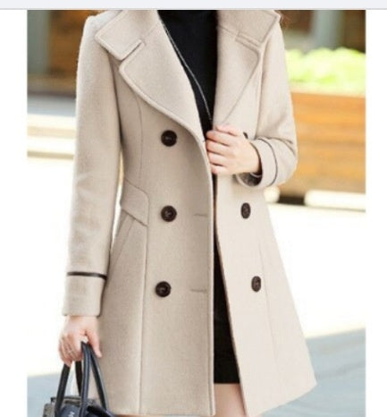 Ladies Autumn Casual Woolen Coat